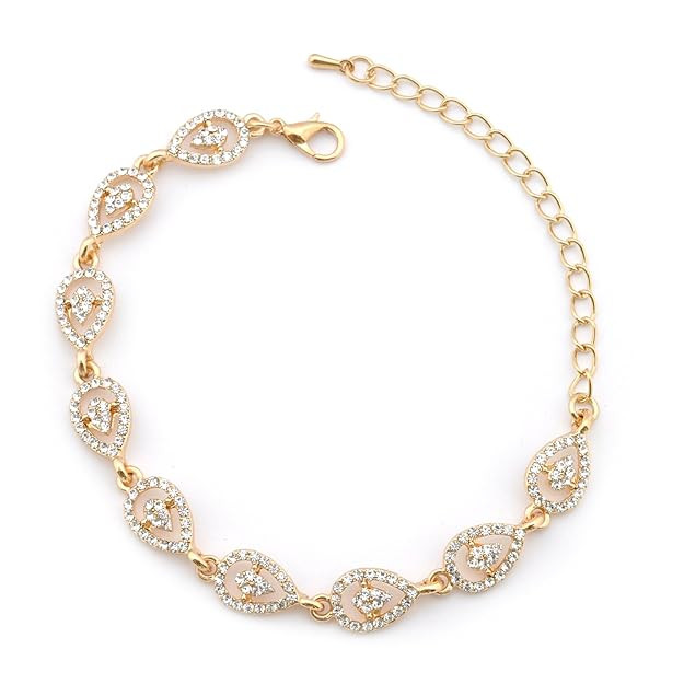 Topwholesalejewel Wedding Bracelet Gold Plating Multi Link Bracelet | Amazon (US)