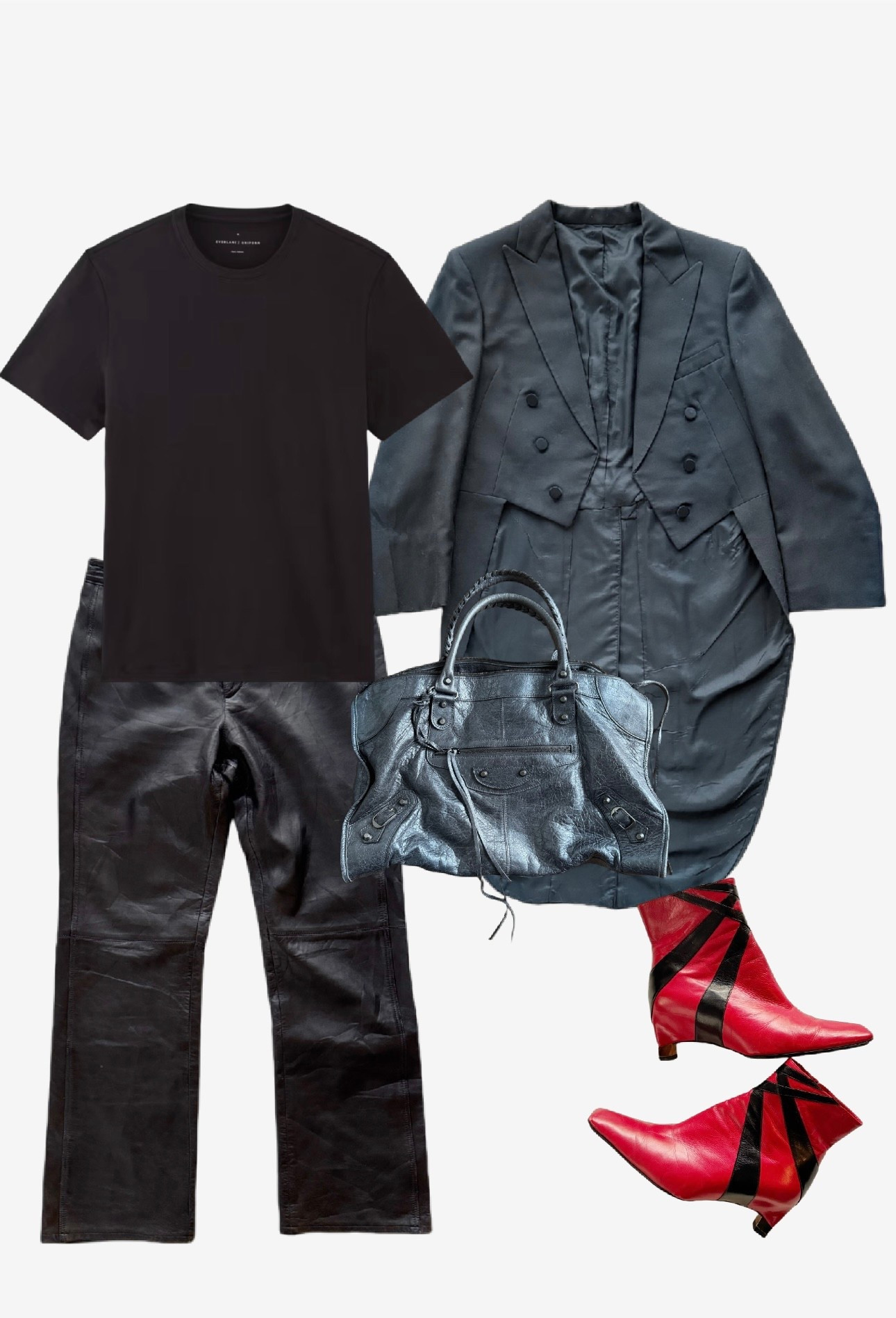 Very rarely are you going to wear the colour black and have it all match unless if course it was a set. You just have to embrace the different shades and use it to build depth. 
This whole look is vintage and preloved pieces  

#LTKSeasonal #LTKOver40 #LTKootd