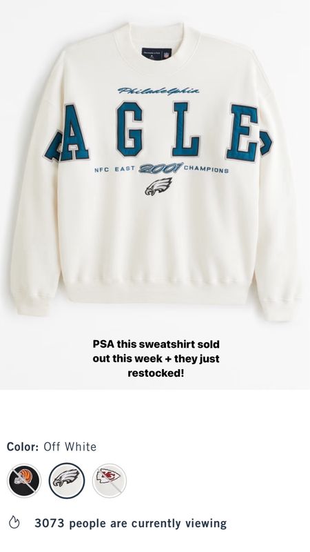 Eagles sweatshirt. Add code cyberAF

#LTKCyberWeek