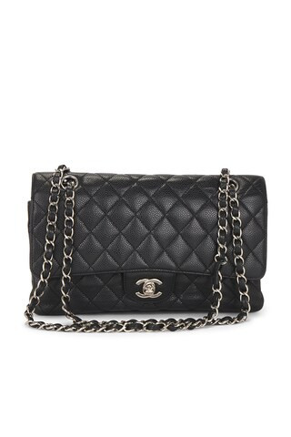 Chanel Caviar Double Flap Bag in Black | FWRD 