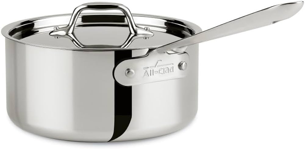 All-Clad D3 3-Ply Stainless Steel Sauce Pan 3 Quart Induction Oven Broiler Safe 600F Pots and Pan... | Amazon (US)