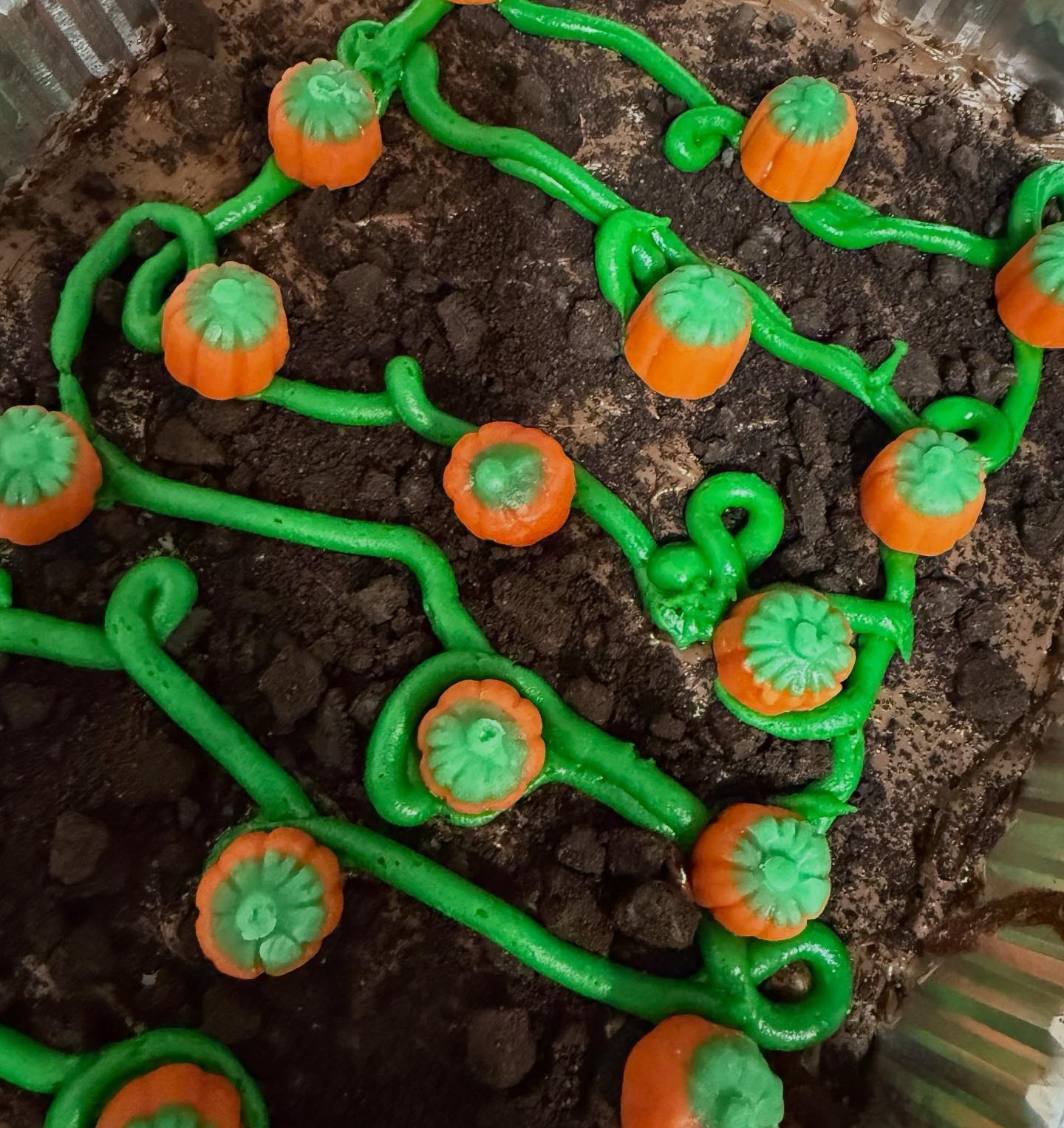 PUMPKIN PATCH BROWNIES !
i LOVE holiday baking and i saw this cute idea and had to make it for my fiancé and his friends (and my co workers who got the leftovers) for halloween. brownies with halloween oreo cookies in the middle topped with nutella, crushed oreos, green frosting for vines, and brachs pumpkins. the illusion of a very tasty pumpkin patch !

#LTKSaleAlert #LTKHoliday #LTKParties