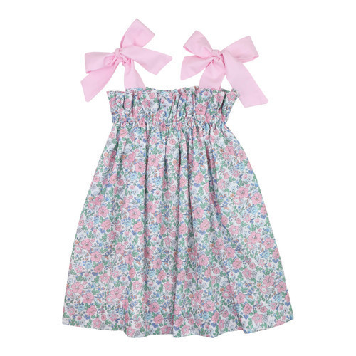 Floral Print Pink Bow Dress - Shipping Early May | Cecil and Lou