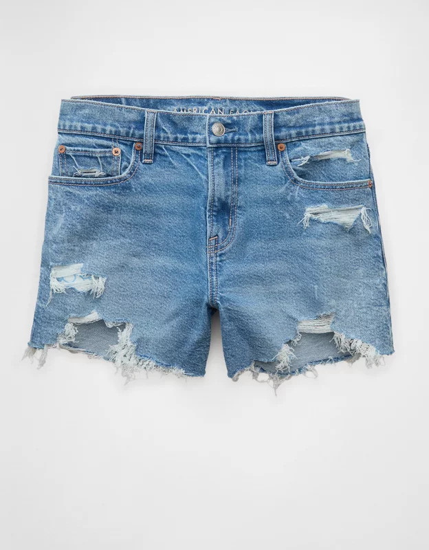 AE Stretch Low-Rise Ex-Boyfriend Denim Short | American Eagle Outfitters (US & CA)