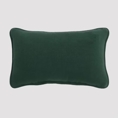 9''x15'' Oblong Woven Cotton Merry Christmas Cross Stitch Pillow With Embroidery | Target
