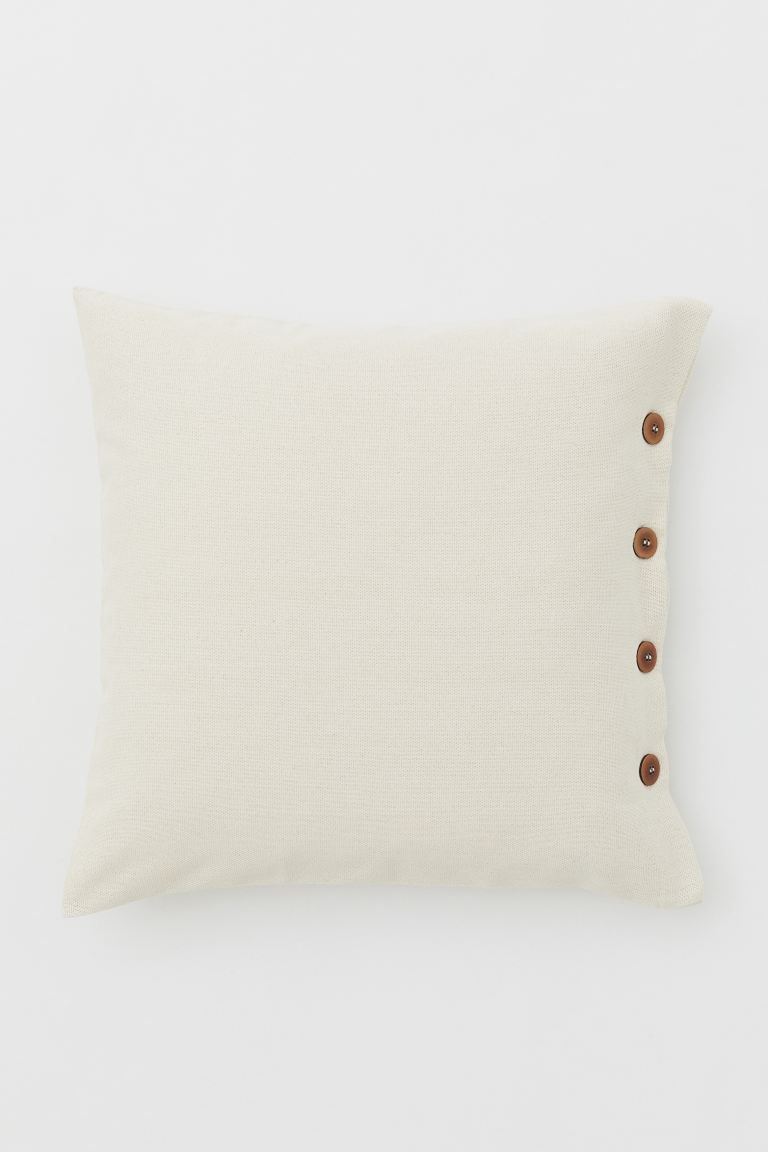 Wooden-button Cushion Cover | H&M (US + CA)