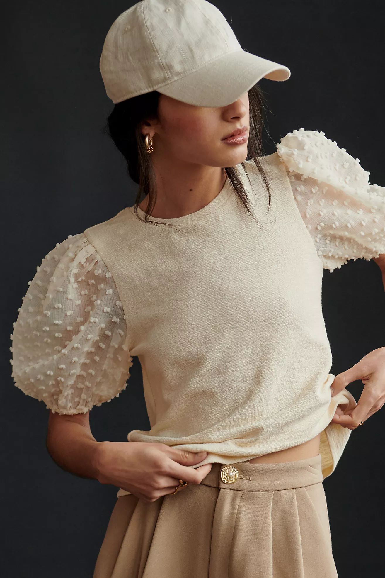 Maeve Woven Puff-Sleeve Top | Anthropologie (US)