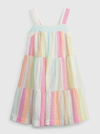 Toddler Linen-Cotton Tiered Stripe Dress | Gap (US)