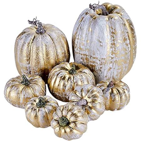 Oyydecor Artificial Pumpkins Decoration Harvest Fall Pumpkins Fake Foam Pumpkins for Fall Autumn Dec | Amazon (US)