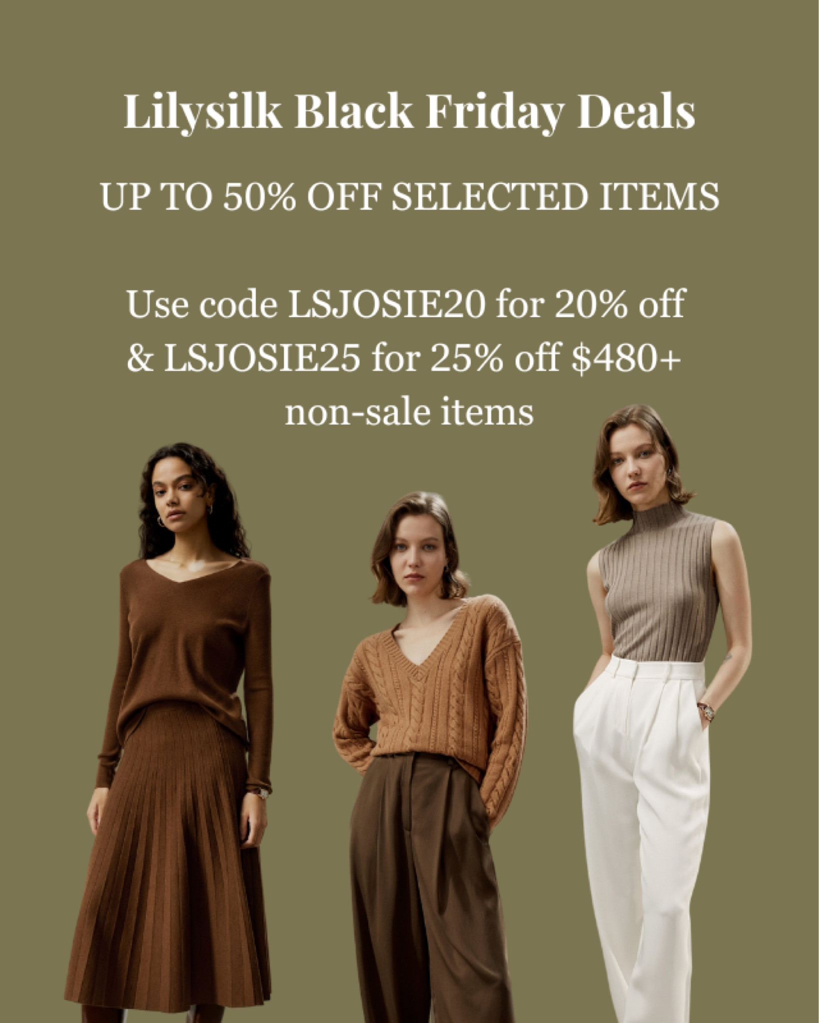 Exclusive Lilysilk Black Friday discounts!

#LTKsale #LTKluxury