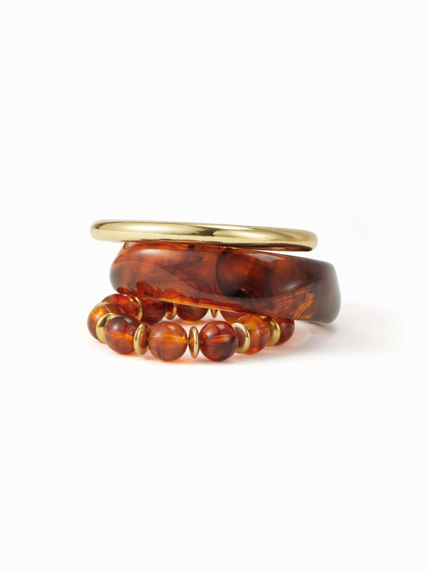 3PCS BEADED RESIN BRACELET SET For Daily Casual | Cider