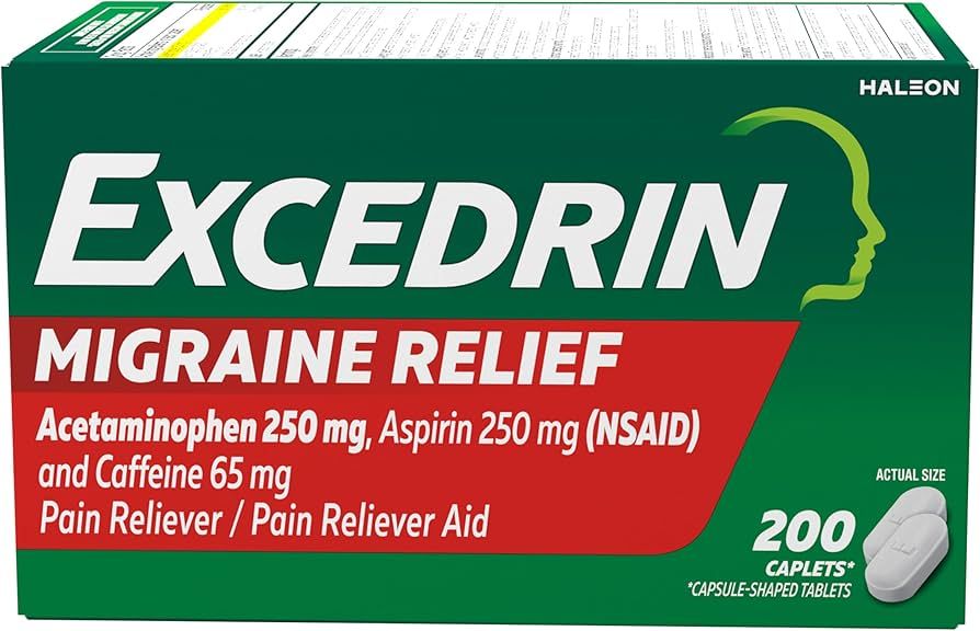 Excedrin Migraine Relief Caplets to Alleviate Migraine Symptoms - 200 Count | Amazon (US)