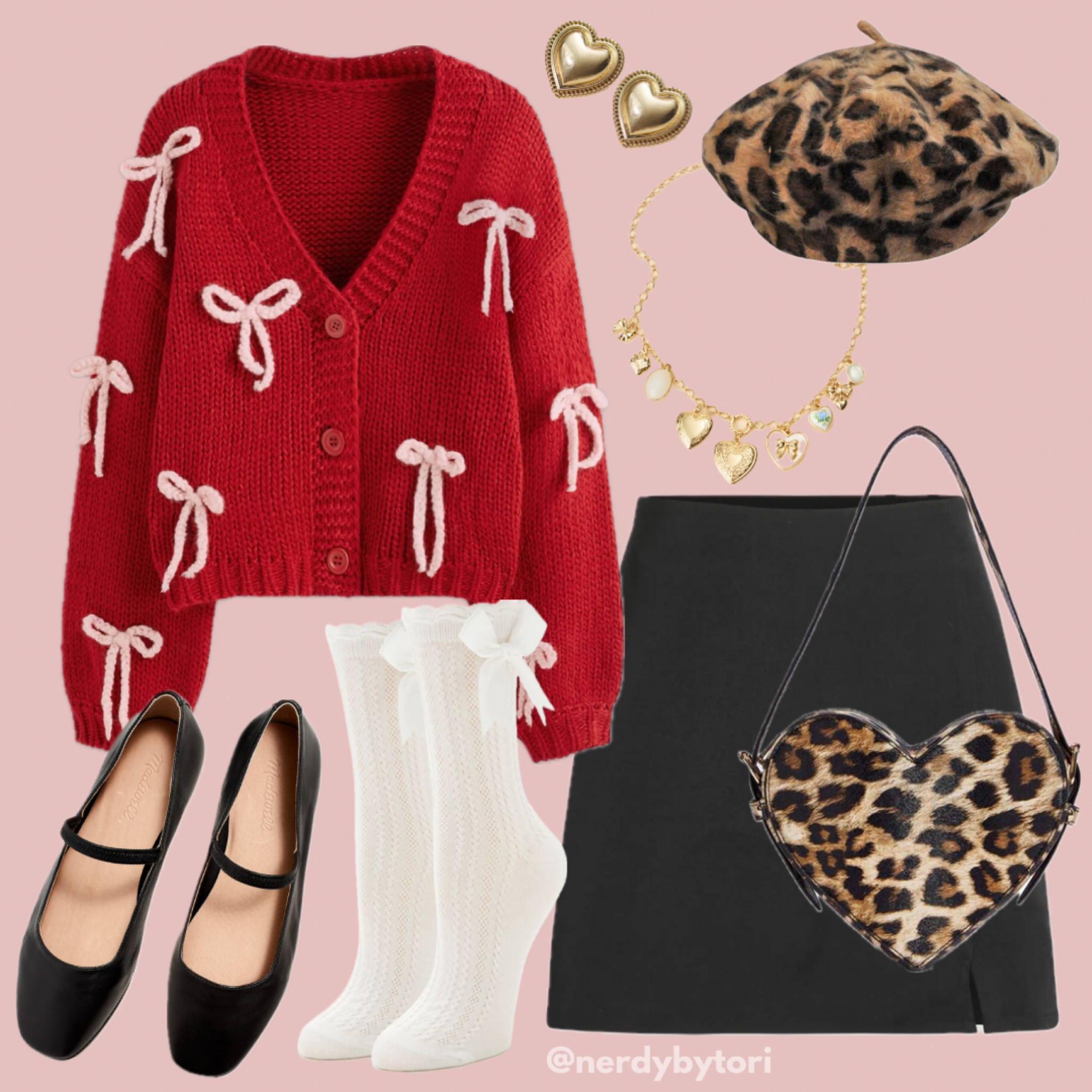 Leopard Valentine fit 🐆❤️🤎
Cardigan: Knit V-neck Bowknot Oversized Cardigan from Cider
Bag: 

#LTKFindsUnder50 #LTKSeasonal #LTKStyleTip