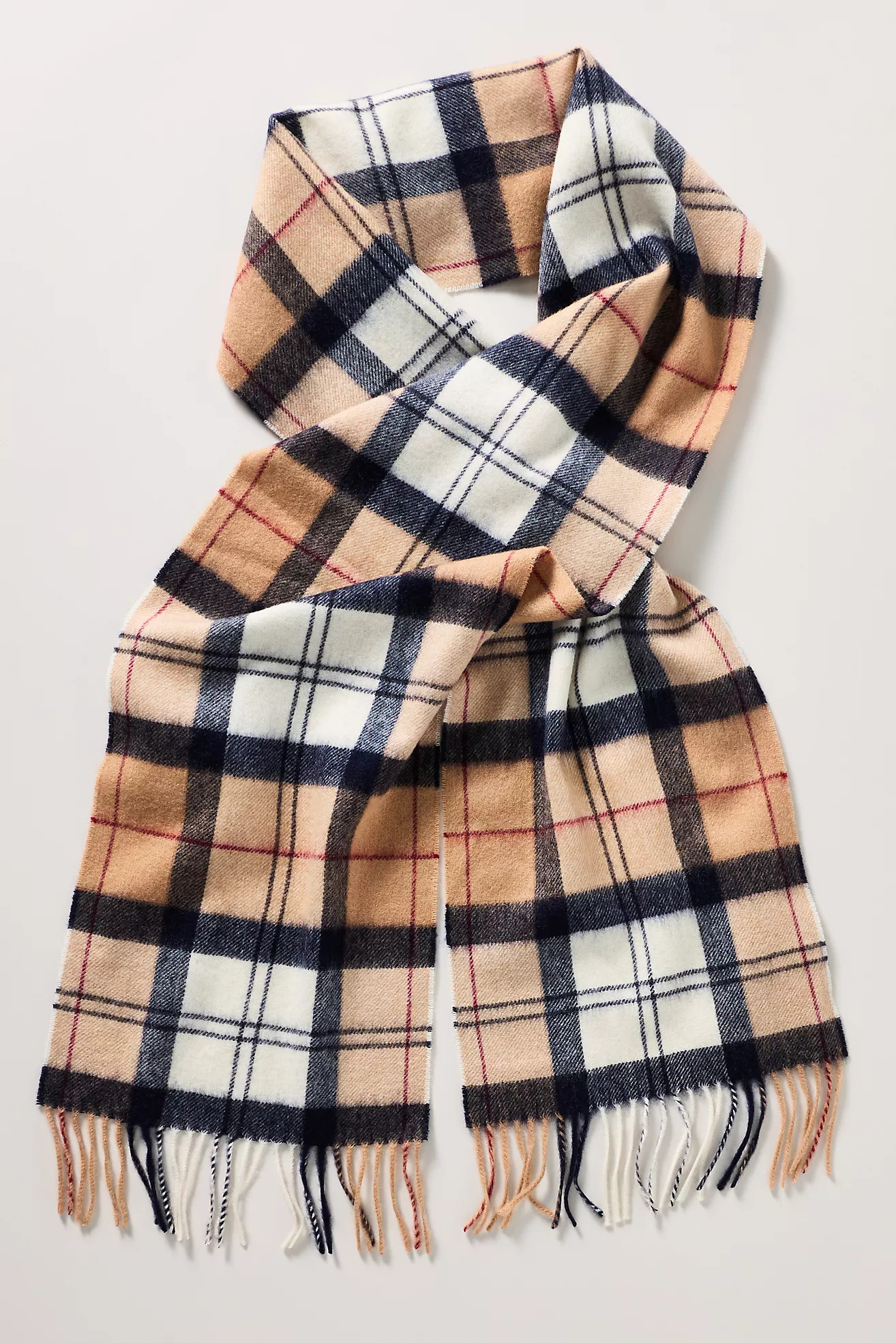 Barbour Tartan Plaid Cashmere Blend Fringe Scarf | Anthropologie (US)