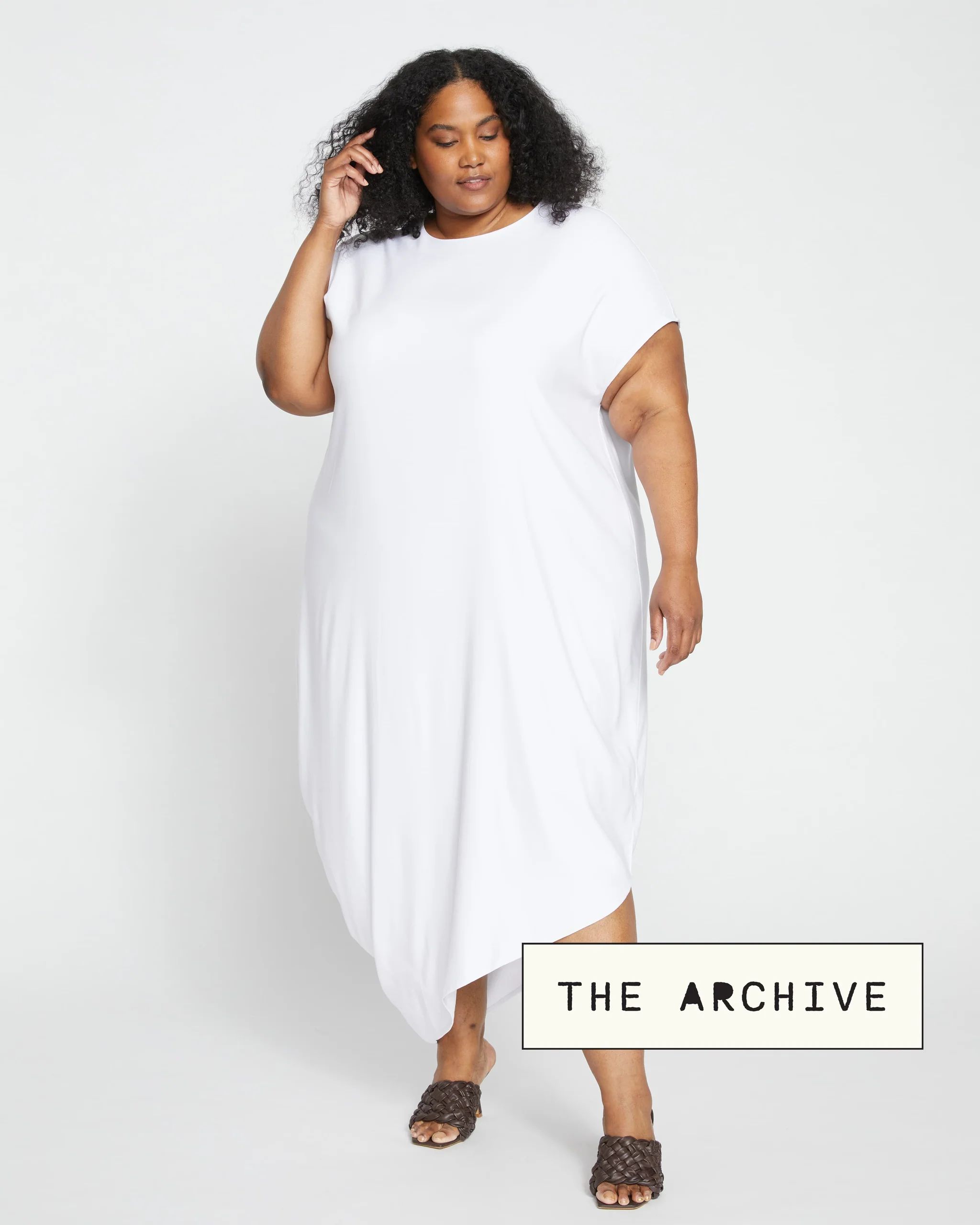 Iconic Double Luxe Geneva Dress - White | Universal Standard