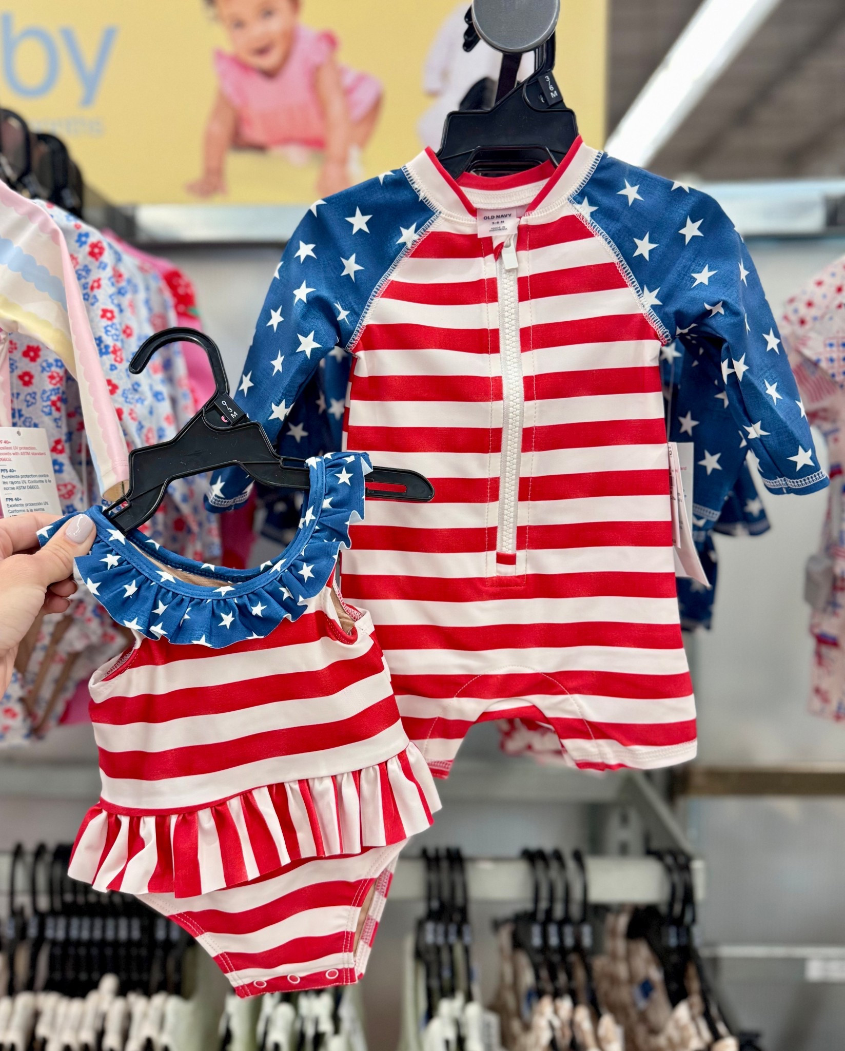 Patriotic matching swim suits for baby girls and baby boys, omg how cute for 4th of July 😍❤️💙
-

Baby fashion finds, baby style, baby boy outfits, baby girl outfits, old navy fashion, old navy mom, 4th of July fashion, Memorial Day fashion #babyboyclothes #babygirlclothes#oldnavy #oldnavystyle #toddlerfashion #babygirlontheway #babygirloutfit #4thofJuly #FourthOfJuly  #boymom #babyboystyle #babyboyfashion #babyboyclothing