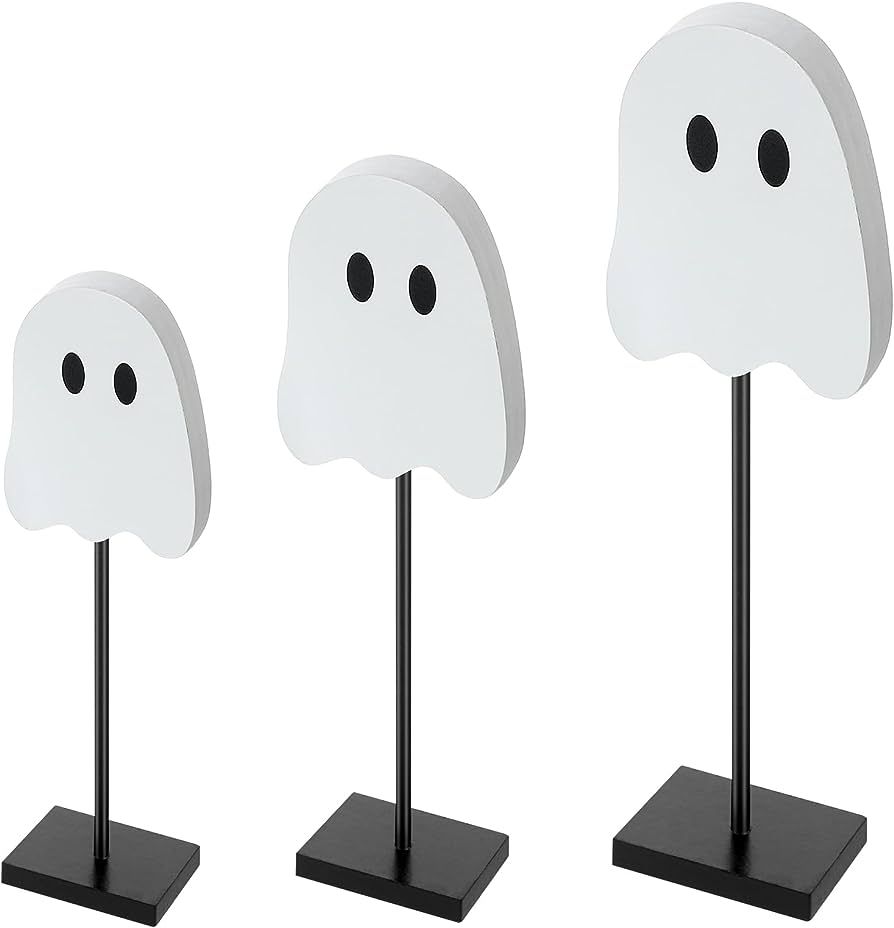 3 Pcs Halloween Standing Table Decor Wood Tiered Tray Table Decorations Ghost Cat Bat Candy Corn ... | Amazon (US)