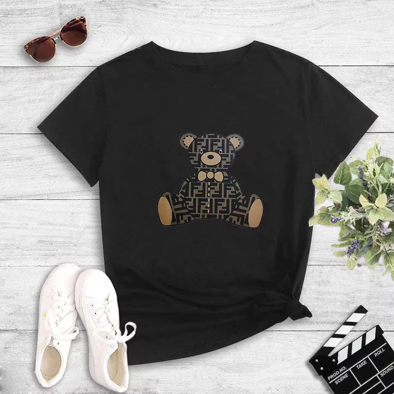 Print of Women FENDI Bear printed T-shirt various colors | Etsy (US)