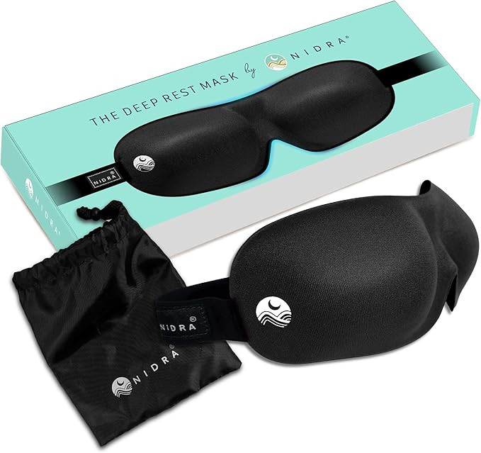 Nidra Sleep Mask Light Blocking, Deep Rest Blackout Eye Mask for Sleeping, 3D Comfort Contoured f... | Amazon (US)