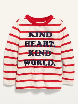 Unisex Valentine-Graphic Striped Long-Sleeve Tee for Toddler | Old Navy (US)