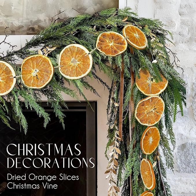 Christmas Decorations - Fall Decor - 10 Ft Dried Orange Slice Christmas Fall Garland - Farmhouse ... | Amazon (US)