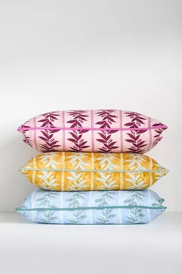 Mabel Linen Floral Pillow | Anthropologie (US)