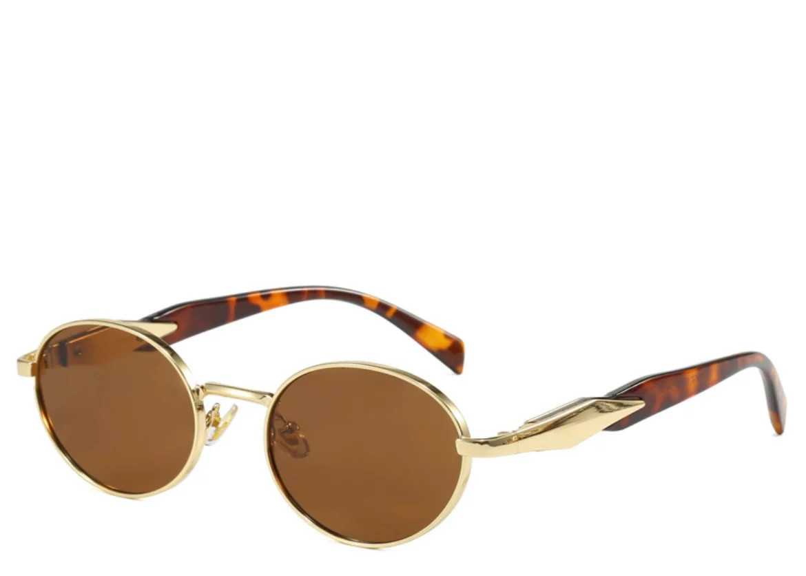 Rome Brown & Gold Oval Sunglasses | Jewel Boutique