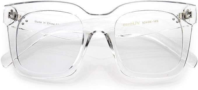 zeroUV - Oversized Fashion Retro Square Sunglasses for Women Vintage Style 50mm | Amazon (US)