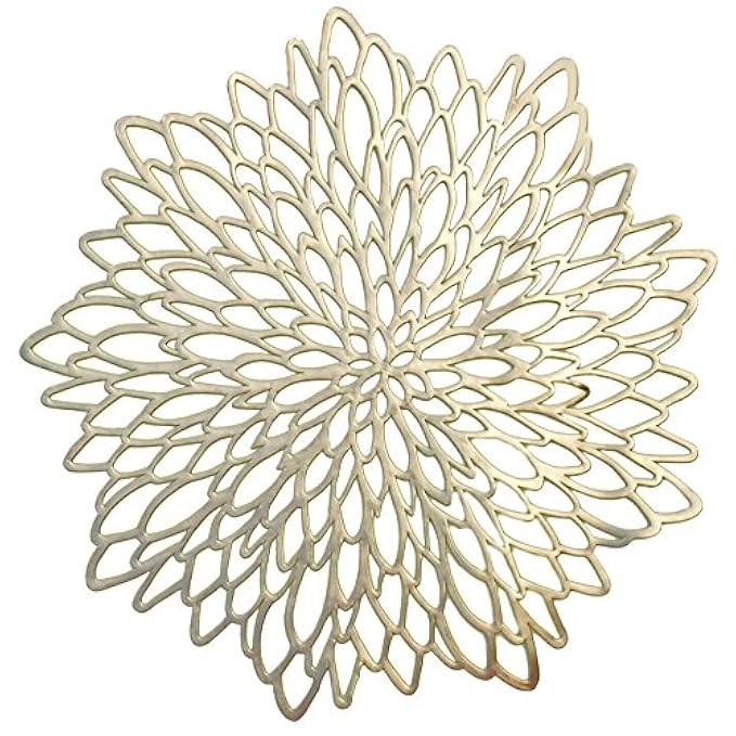 Occasions 10 Pack Pressed Vinyl Metallic Placemats/Charger/Wedding Accent Centerpiece (10 pcs, Round | Amazon (US)