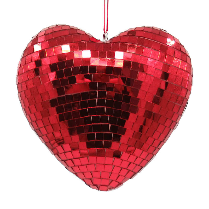 Red Disco Hanging Heart, 6" | At Home