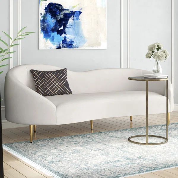 Shurtz 85.5'' Velvet Curved Sofa | Wayfair North America