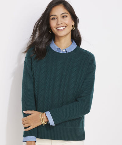 Seaspun Cashmere Cable Crewneck Sweater | vineyard vines