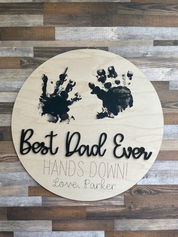 Personalized Fathers Day Gift Best Dad Hands Down Kid | Etsy | Etsy (US)