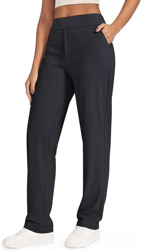 G4Free ShiftReady Women's Dress Work Pants with Pockets Yoga Straight Leg | Amazon (US)
