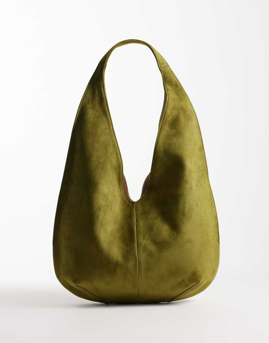 JW PEI Dara faux suede bag in dark olive-Green | ASOS (Global)