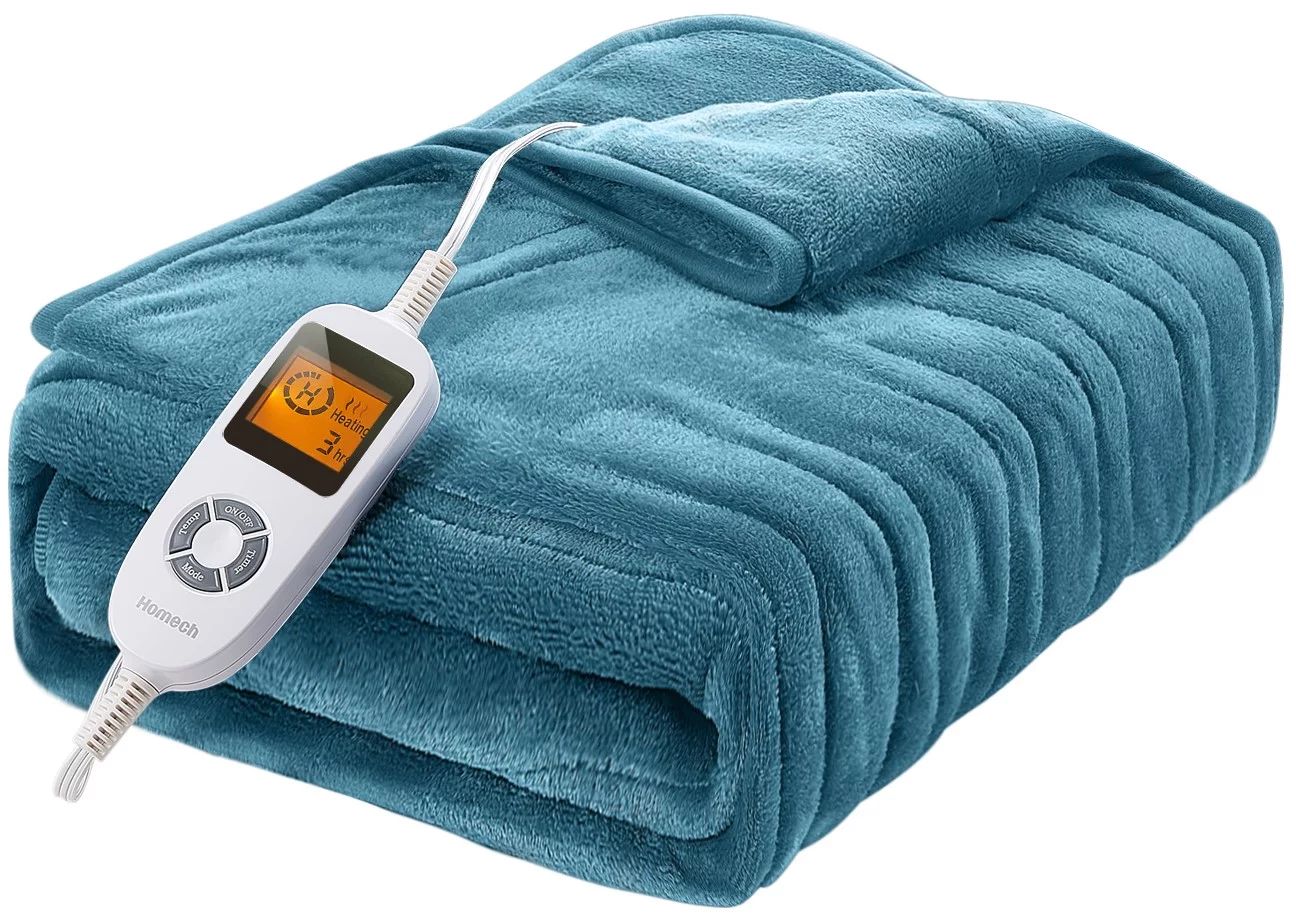Electric Heated Blanket, 50" × 60" Fast Heating Flannel Throw with Auto Timer Machine Washable (... | Walmart (US)