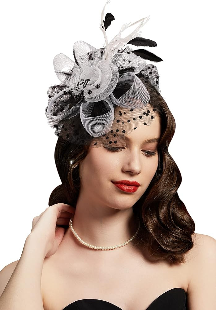 Cizoe Kentucky Derby Fascinators for Women High Tea Party Hat Wedding Cocktail Flower Headware wi... | Amazon (US)
