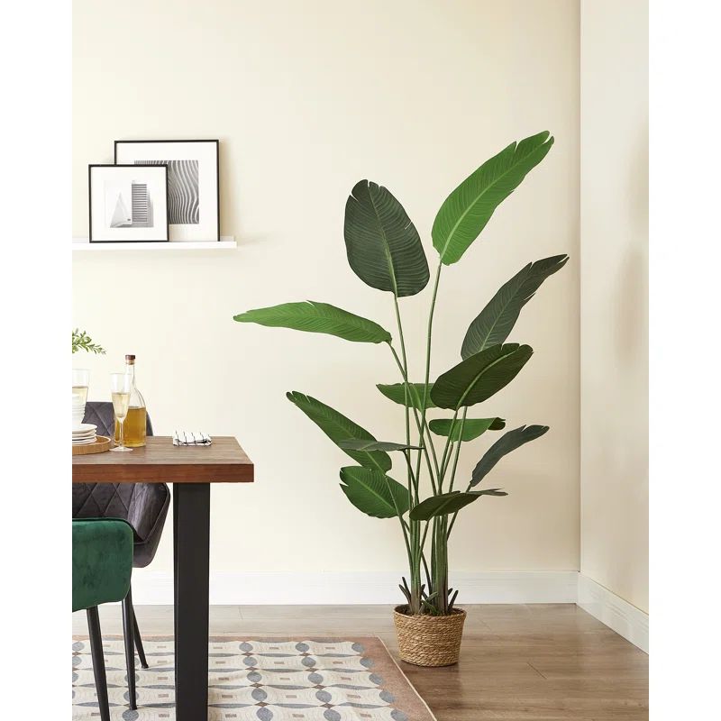 71" Faux Banana Leaf Tree with Planter Basket | Wayfair North America