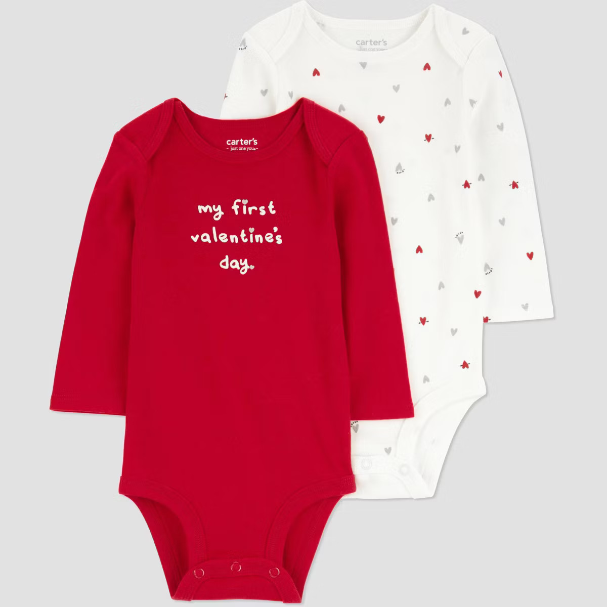 Carter's Just one you® Baby 2pk My First Valentines Day Bodysuit - Red/White | Target