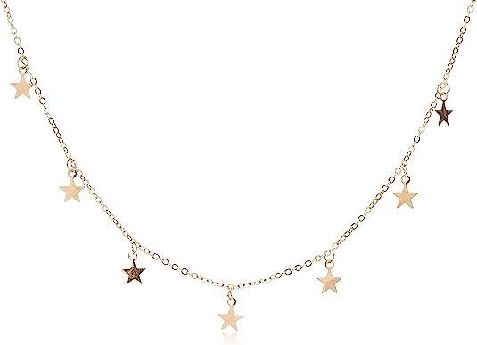 Dolland Lucky Star Choker Necklace Pendant Tassels Chain Statement Necklace for Women Girls,Gold,... | Amazon (US)