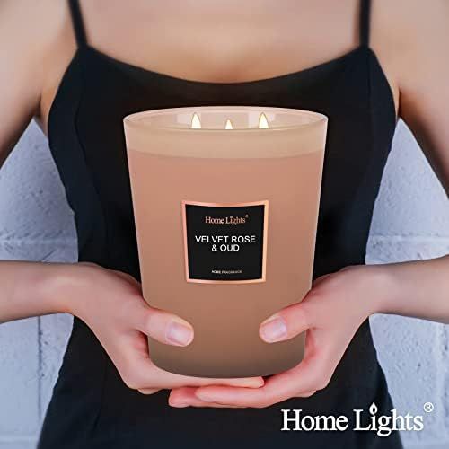 HomeLights Scented Candles | Large Jar Candle - 33.3 Oz. Natural Soy Aromatherapy Candles | Up to 70 | Amazon (US)