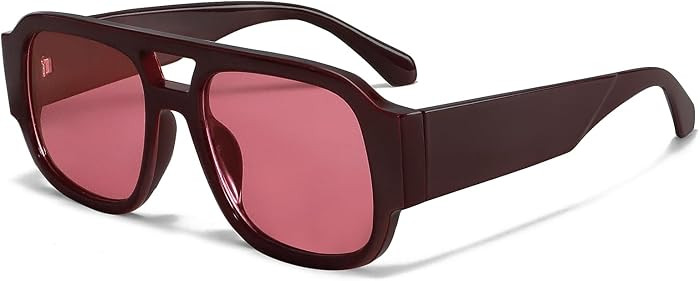 TYA Retro Oversized Aviator Sunglasses for Women Men 2026 Square Double Bridge Trendy Sun Glasses... | Amazon (US)