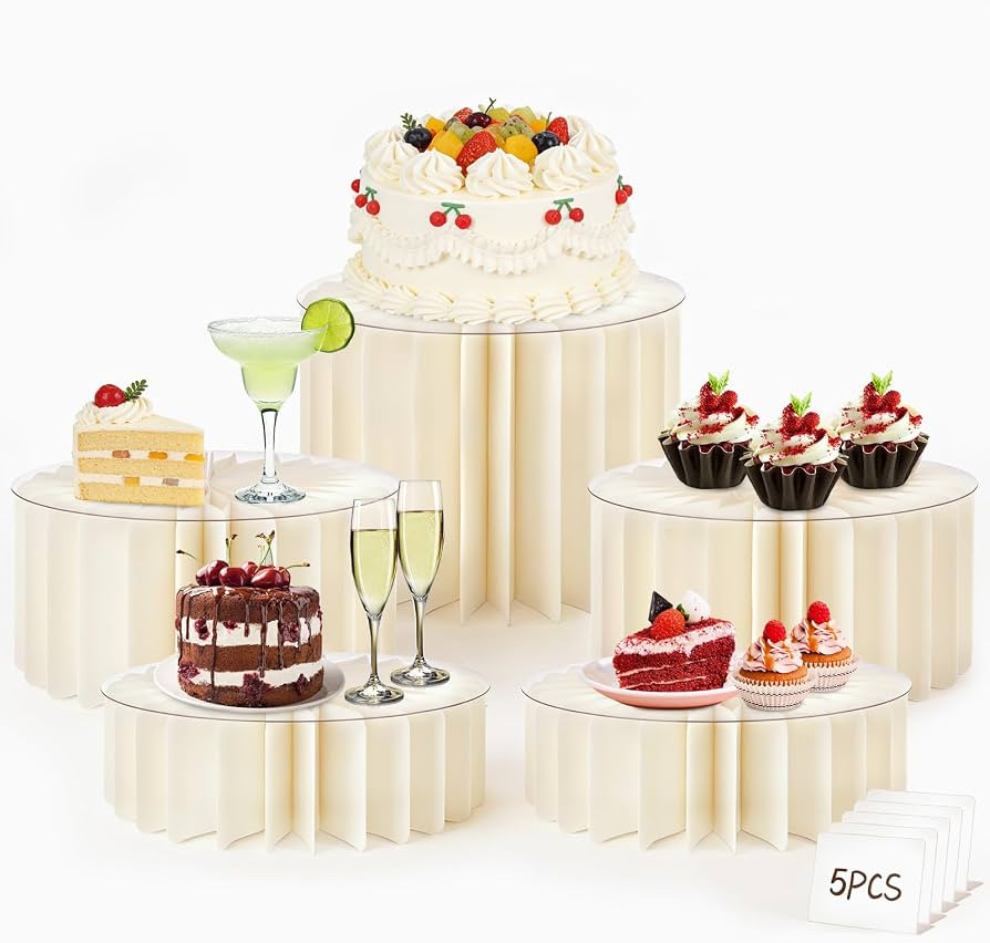 5Pack Buffet Risers Display Stands Foldable Food Risers for Buffet Table Tall Cake Cupcake Stands... | Amazon (US)