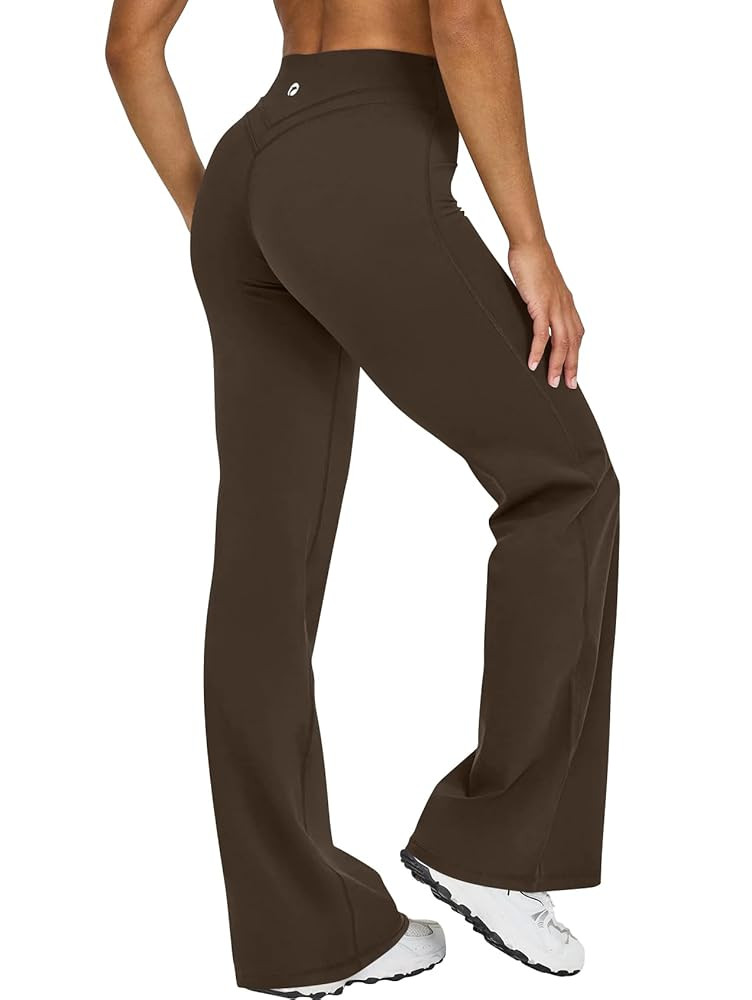 OQQ Yoga Pants Women High Waist Crossover Stretch Casual Soft Straight Leg Bottoms with Pockets | Amazon (US)