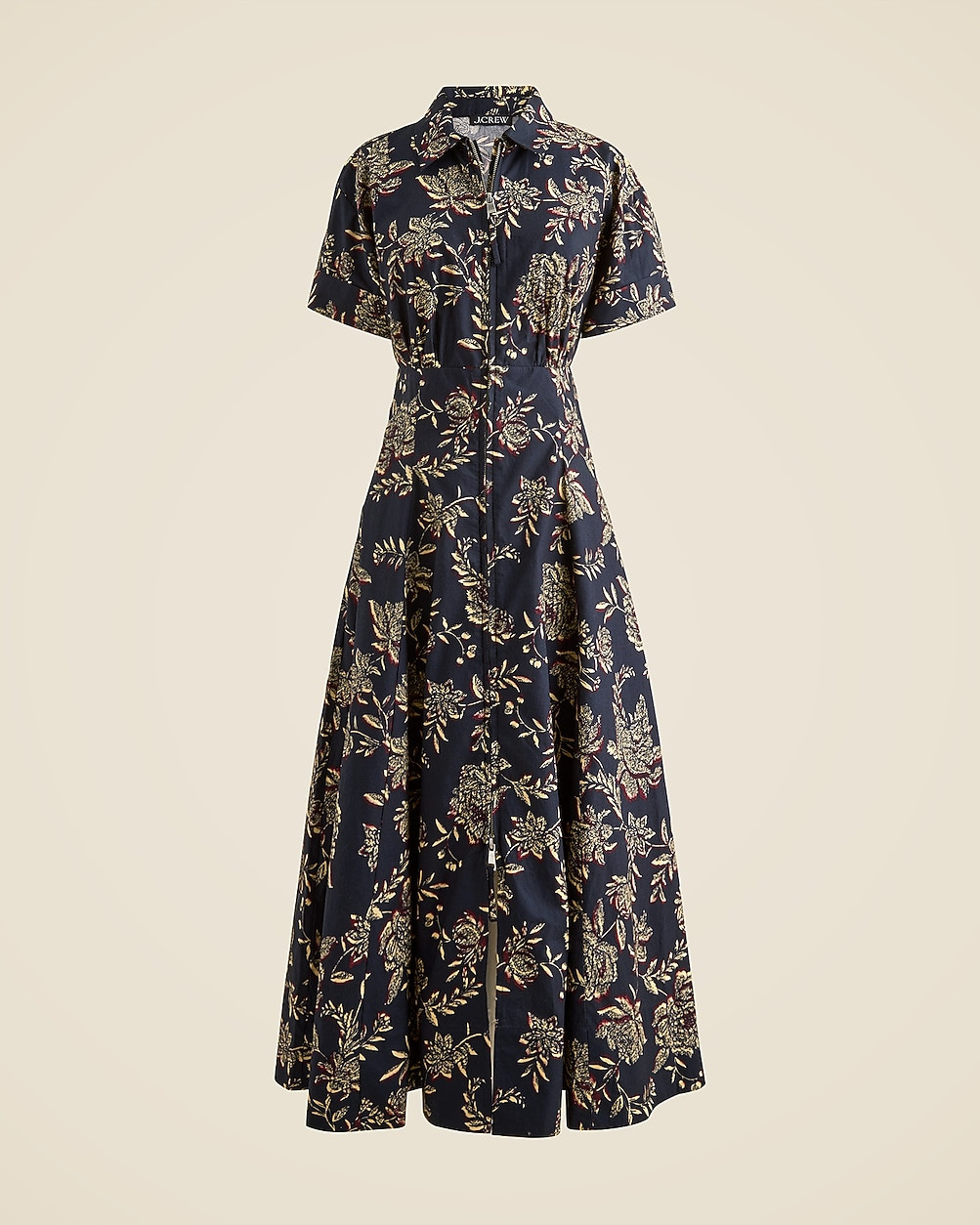 Zip-up shirt-dress in floral cotton poplin | J. Crew US