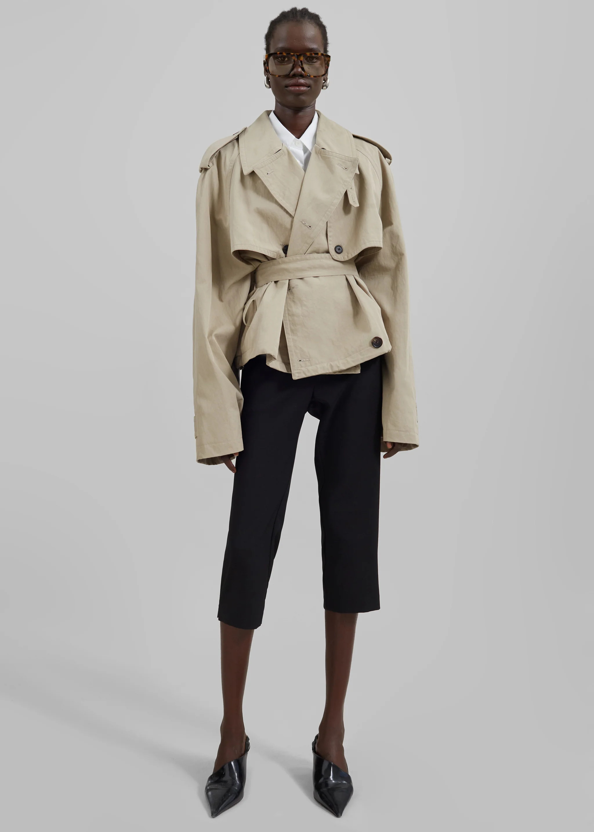 Mads Cropped Trench - Beige | Shop.app