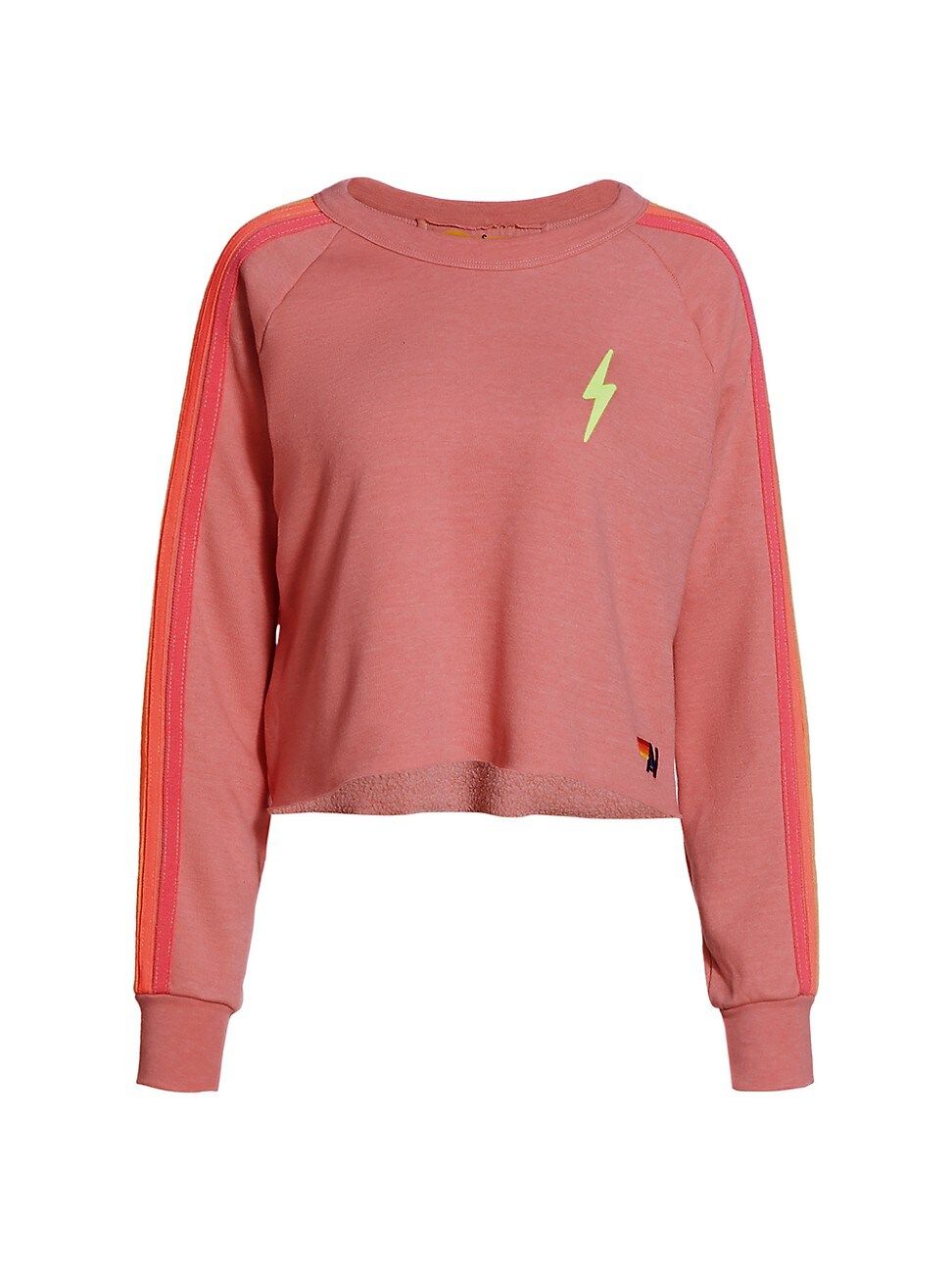 Aviator Nation Neon-Striped Fleece Sweatshirt | Saks Fifth Avenue