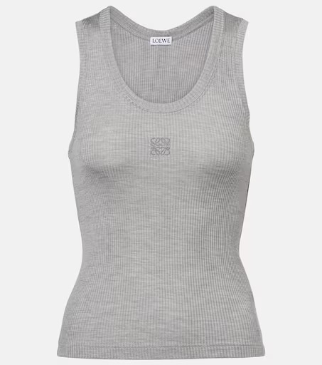 Anagram ribbed-knit silk tank top | Mytheresa (US/CA)