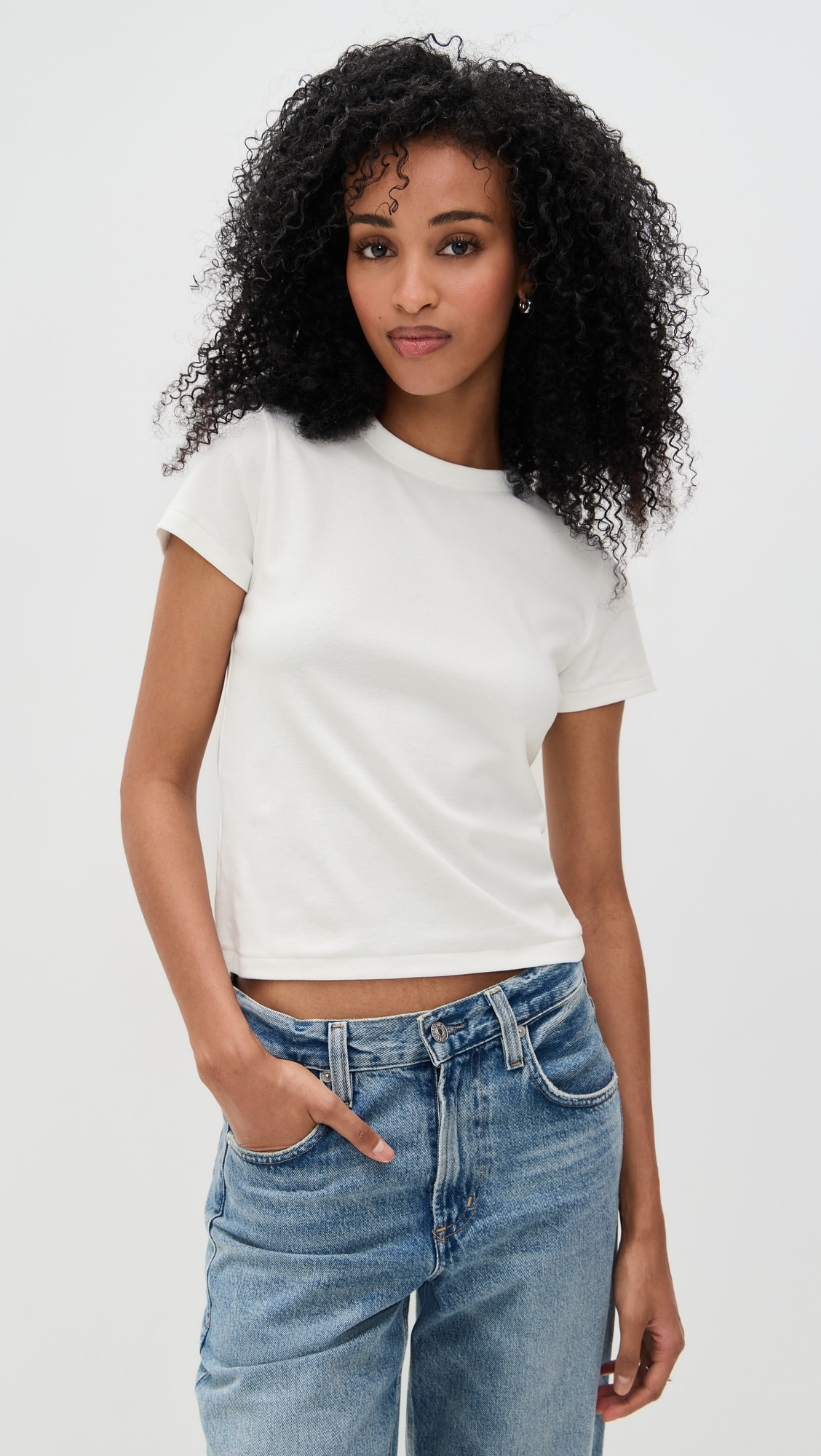 DL1961 Shrunken Tee white (knit) S | Shopbop