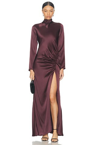 Satin Bias Tab Slit Gown | FWRD 